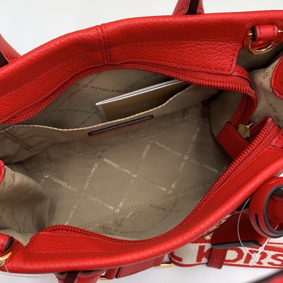 MICHAEL KORS MIRELLA SMALL SHOPPER TOP ZIP XBODY BRIGHT RED COLOR - Picture 15 of 16